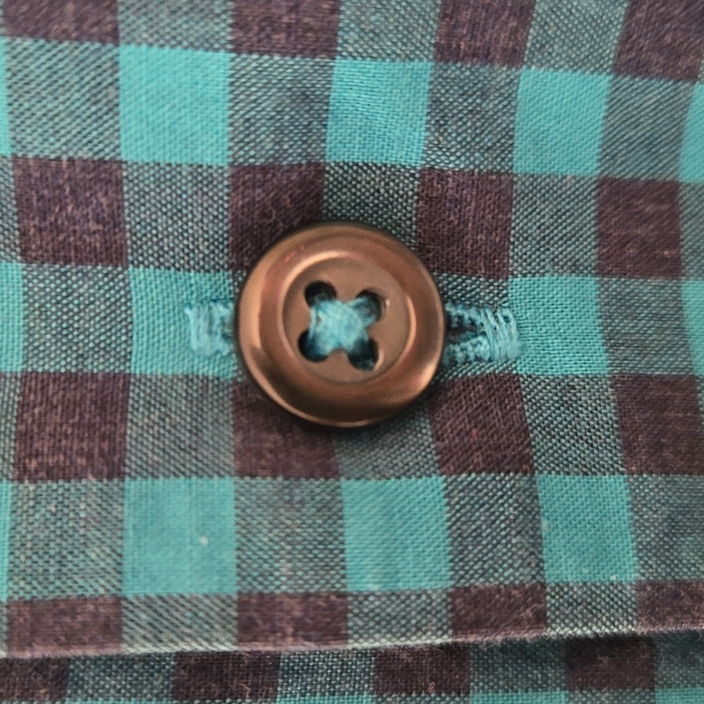 Tommy Bahama Blue Checkered Long Sleeve Shirt - Picture 8 of 11